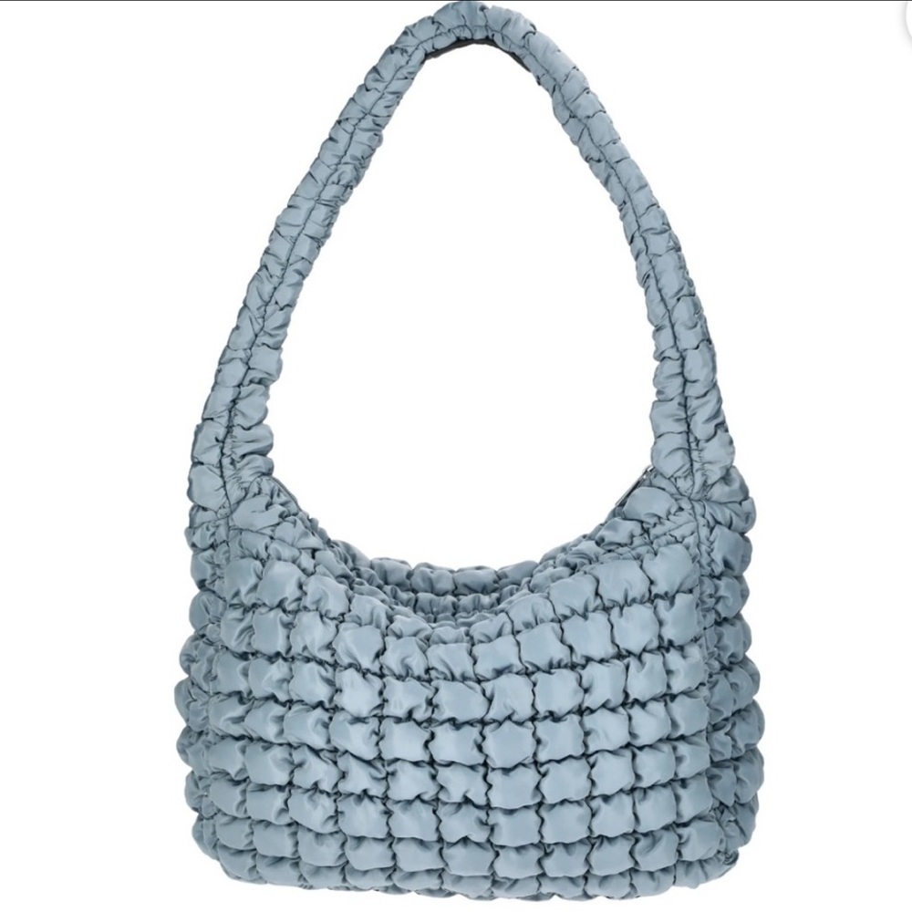 Quilted Puffy Hobo Silver Gray
Shoulder Carryall Bag NWT - Picture 4 of 8